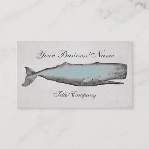 Vintage Victorian Whale Visitkort