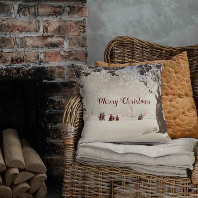 Vintage Victorian Winter Helgdag jul Kudde (Skapare uppladdad)