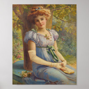 Vintage Victorian Woman Porträtt Art Poster