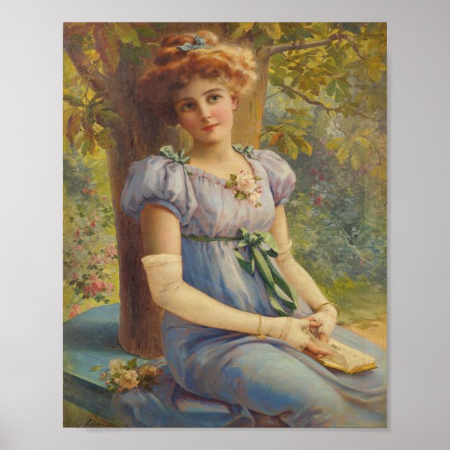 Vintage Victorian Woman Porträtt Art Poster (Framsidan)