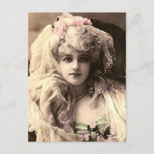 Vintage Victorian Woman Vykort