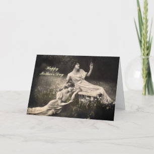 Vintage Victoriana Mors dag Card Kort
