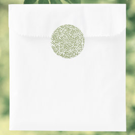 Vintage Victorianiska pilblad av William Morris Runt Klistermärke