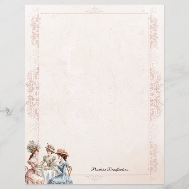 Vintage victoriansk te personligt brevpapper (Framsida)