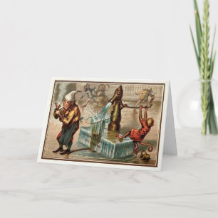 Vintage Victorianska apor Helgkort