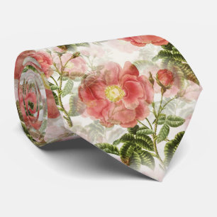 Vintage Victorias rödblomma Mönster Slips