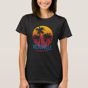 Vintage Victorville Kalifornien Palmträd Solnedgån T Shirt