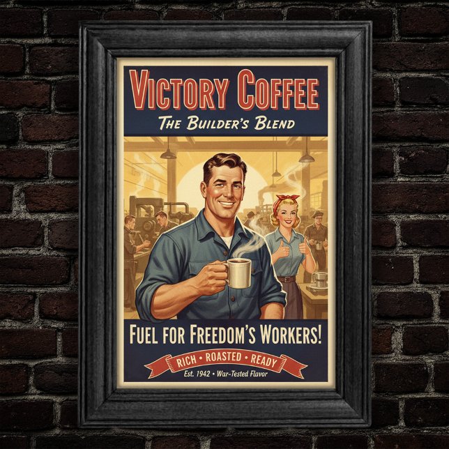 Vintage Victory Coffee Builder's Blend-Poster Poster (Skapare uppladdad)