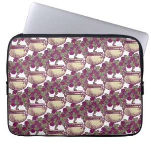 Vintage vid ro träd vid mönster vid Art nouveau Laptop Fodral