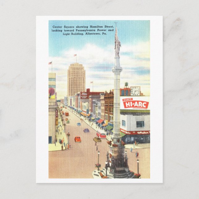 Vintage View of Allentown, Pennsylvania. Vykort (Framsida)