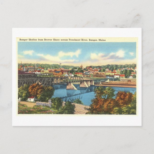 Vintage View of Bangor, Maine. Vykort (Framsida)