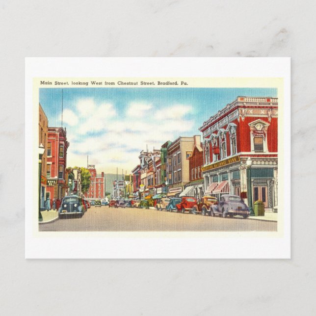 Vintage View of Bradford, Pennsylvania. Vykort (Framsida)