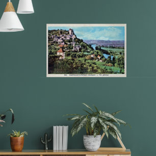 Vintage View of Castelnaud-la-Chapelle, Frankrike Poster
