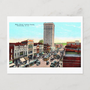 Vintage View of Greenville, South Carolina. Vykort