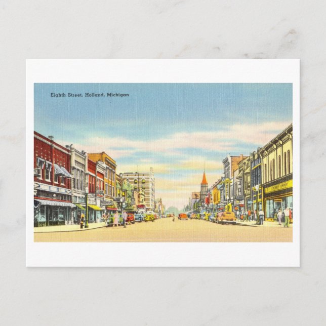 Vintage View of Holland, Michigan Vykort (Framsida)