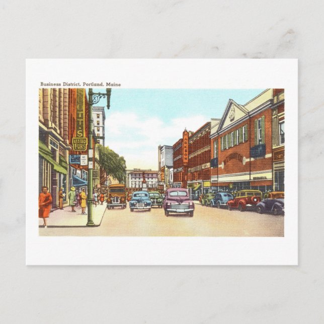 Vintage View of Portland, Maine, Vykort (Framsida)