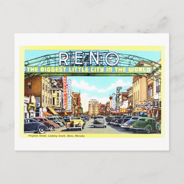 Vintage View of Reno, Nevada Vykort (Framsida)