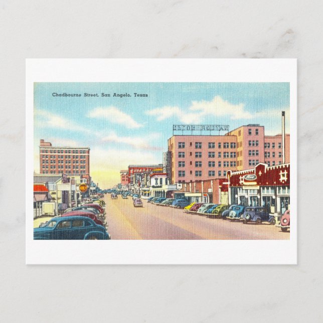 Vintage View of San Angelo, Texas, vykort (Framsida)