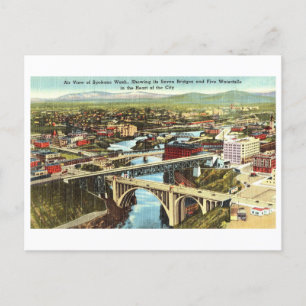 Vintage View of Spokane, Washington Vykort