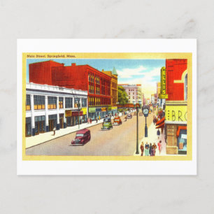 Vintage View of Springfield, Massachusetts, Vykort