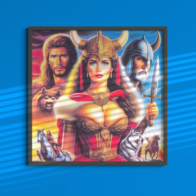 Vintage Viking Warrior Woman Poster (Skapare uppladdad)