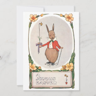 Vintage Viktig Påskhare Julkort