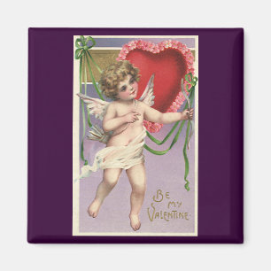 Vintage Viktorian Alla hjärtans dag Cupid med hjär Magnet