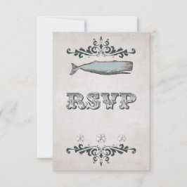 Vintage Viktorian Beach Whale Bröllop OSA Card