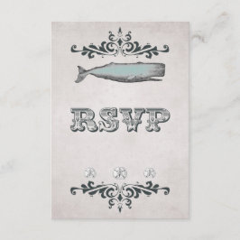 Vintage Viktorian Beach Whale Bröllop OSA Card Kort