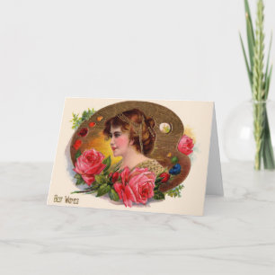 Vintage Viktorian Best Önskemål Greeting Card Helgkort