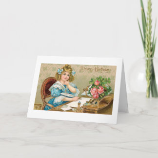 Vintage Viktorian Birthday Greeting Card Kort