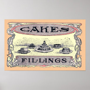 Vintage Viktorian Cake Advertisement Poster