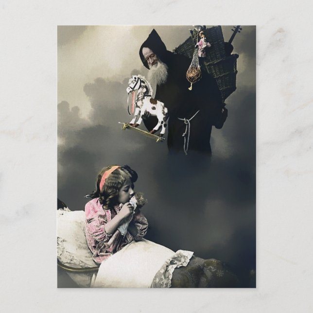 Vintage Viktorian Creepy juljulkort Vykort (Framsida)