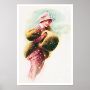 Vintage Viktorian Elegant Dam Art Print Poster