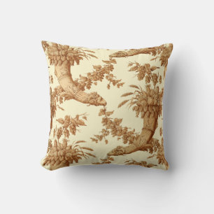 Vintage Viktorian Era Cornucopia Fruit Damask Kudde