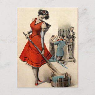 Vintage Viktorian Female Krampus vykort