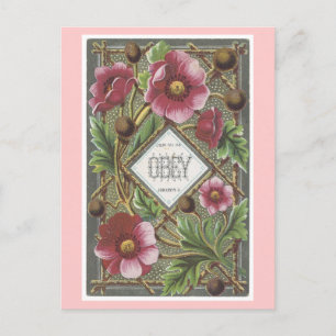 Vintage Viktorian Flowers Scriptures Postcard Vykort