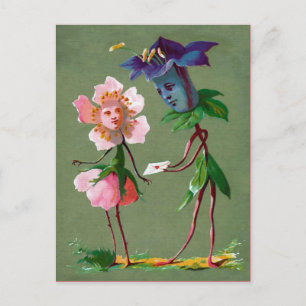 Vintage Viktorian Flowers-vykort Vykort