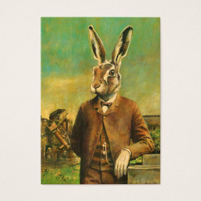Vintage Viktorian Hare ACEO Buisness Card Visitkort (Framsidan)