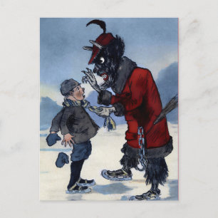 Vintage Viktorian Krampus vykort