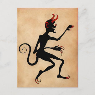 Vintage Viktorian Krampus vykort