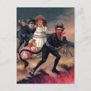 Vintage Viktorian Krampus vykort