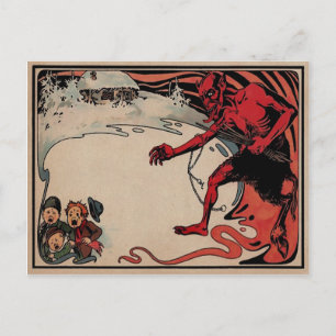 Vintage Viktorian Krampus vykort