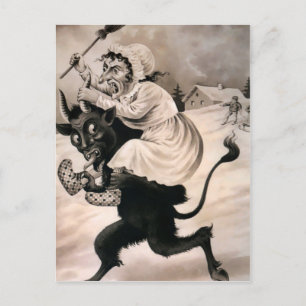 Vintage Viktorian Krampus vykort