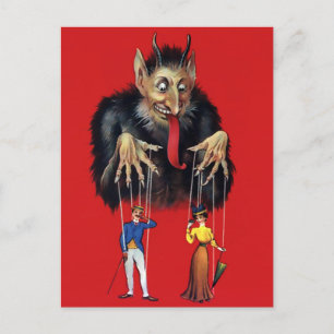 Vintage Viktorian Krampus vykort