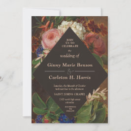 Vintage Viktorian Moody Fine Art Blommigt Inbjudningar