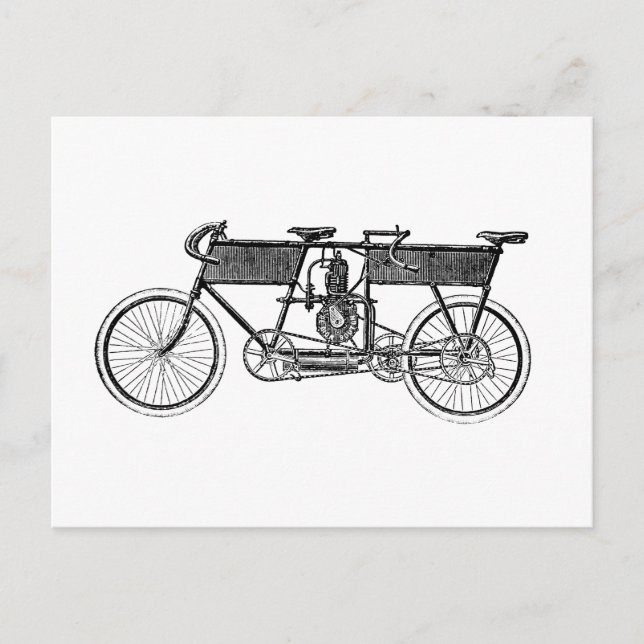 Vintage Viktorian Motorcykel Vykort (Framsida)