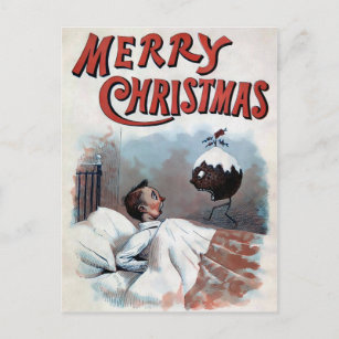 Vintage Viktorian Odd-vykort för jul Vykort