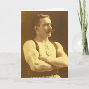 Vintage Viktorian Side Show Strongman Postcard Kort