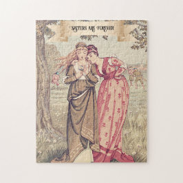 Vintage Viktorian Sisters Illustration ReEmergency Pussel
